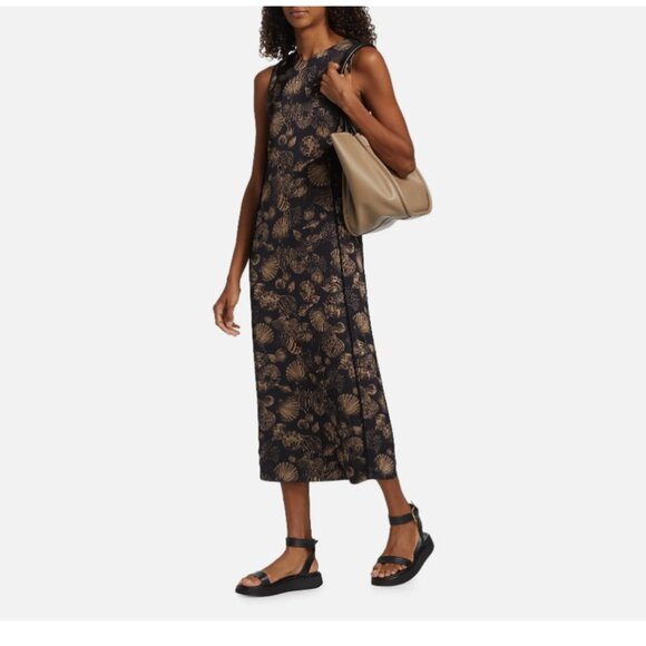 Co Seashell Print V-Neck Sleeveless Midi-Dress - Picture 3 of 6